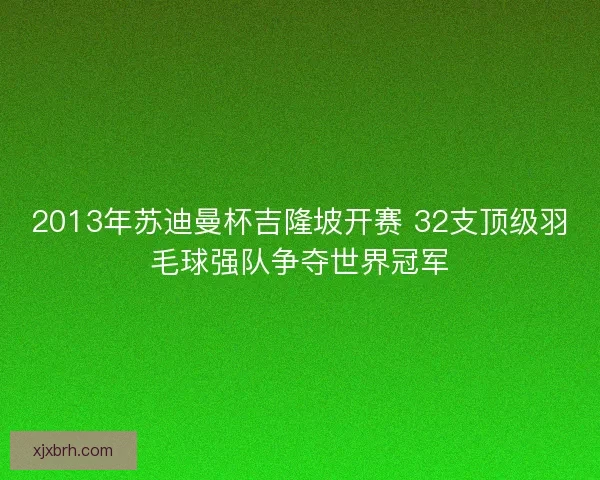 2013年苏迪曼杯吉隆坡开赛 32支顶级羽毛球强队争夺世界冠军